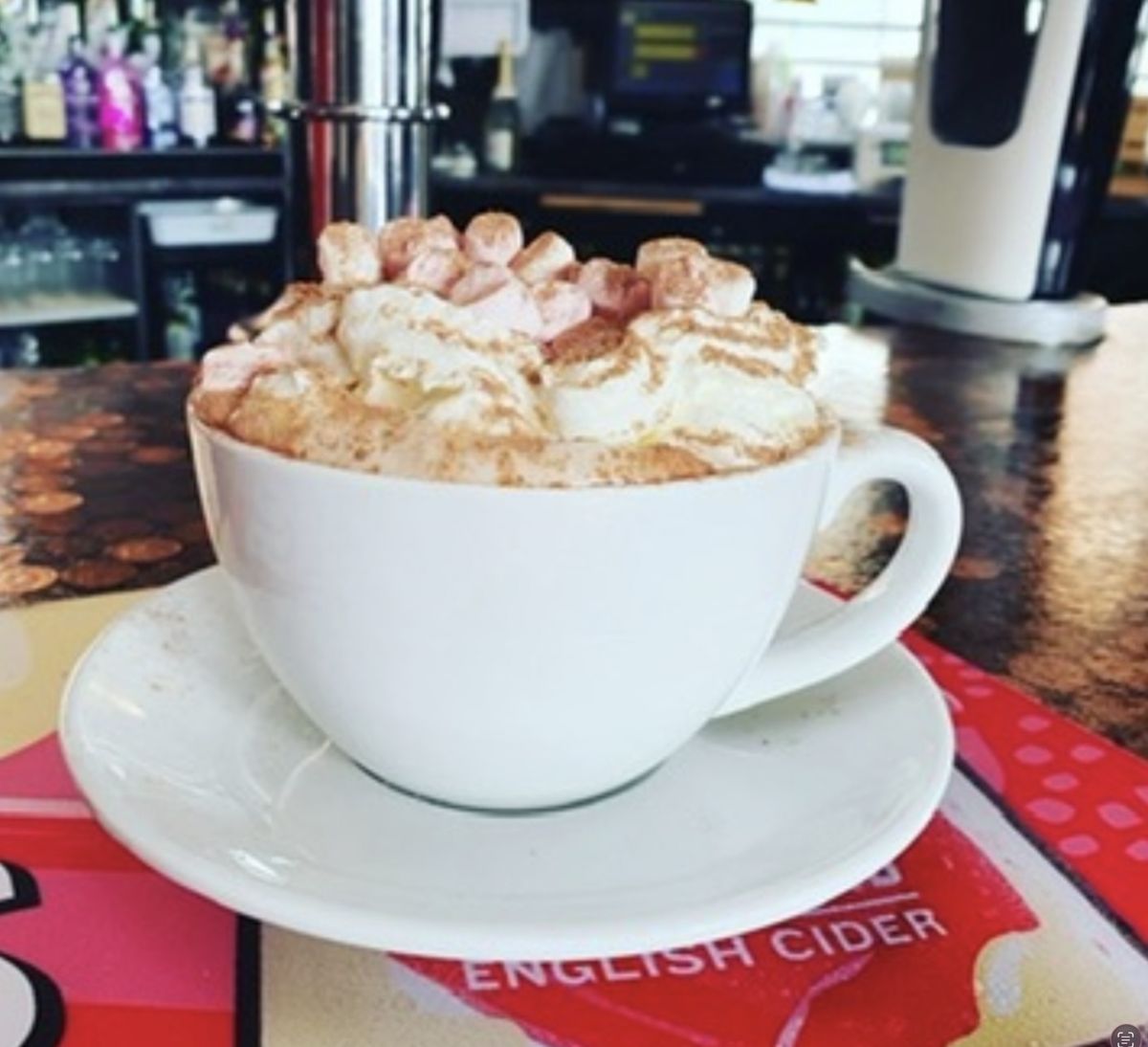 Hot chocolate with marshmallows at The Prince George